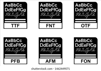 Font Format Icon Set Design Solid Style