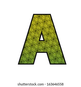 Font with geometric pattern - letter A