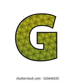 Font with geometric pattern - letter G