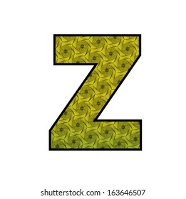 Font with geometric pattern - letter Z