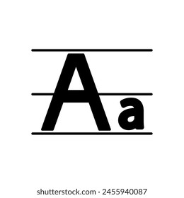 Font glyph icon vector illustration. Letter "A" on isolated background. Alphabet sign concept.