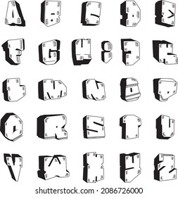 Font graffiti and comic style 