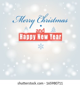 Font graphic Christmas card on light background 