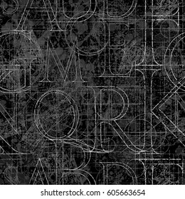 font grunge seamless pattern, vector illustration clip-art