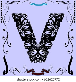 Font handcrafted flowers vector script alphabet font vector, design,handwritten,brush,retro,old style design,vector letters,vintage,labels,illustration,named-V