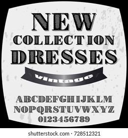 font handcrafted typeface vector named new collection dresses