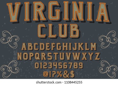 font handcrafted typeface vector vintage named virginia club