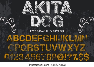 font handcrafted typeface vector vintage named akita dog