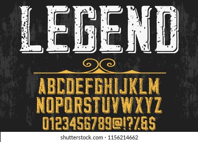 font handcrafted typeface vector vintage named vintage legend