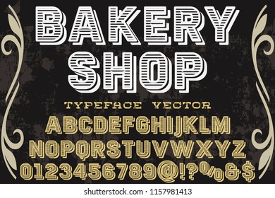 font handcrafted typeface vector vintage named vintage bakery shop