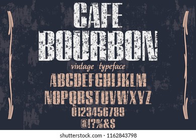 font handcrafted typeface vector vintage named vintage cafe bourbon