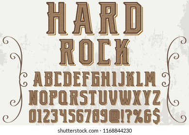 font handcrafted typeface vector vintage named vintage hard rock