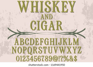 font handcrafted typeface vector vintage named whiskey and cigar