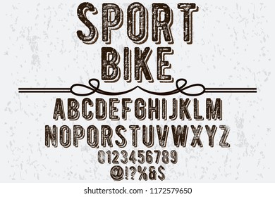 font handcrafted typeface vector vintage named vintage sport bike