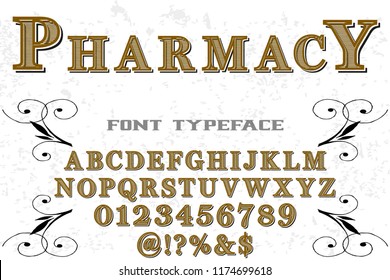 font handcrafted typeface vector vintage named vintage pharmacy