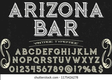 font handcrafted typeface vector vintage named vintage arizona bar