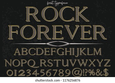font handcrafted typeface vector vintage named vintage rock forever