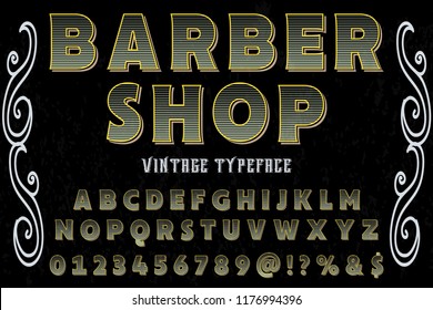 font handcrafted typeface vector vintage named vintage barber shop