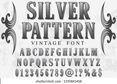 font handcrafted typeface vector vintage named vintage silver pattern