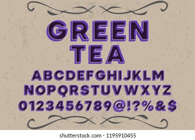 font handcrafted typeface vector vintage named vintage green tea