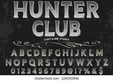 font handcrafted typeface vector vintage named vintage hunter club