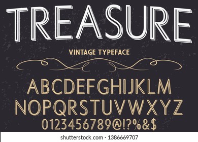 font handcrafted typeface vector vintage named vintage treasure