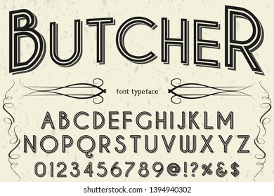 font handcrafted typeface vector vintage named vintage butcher