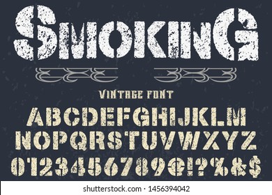 font handcrafted typeface vector vintage named vintage smoking