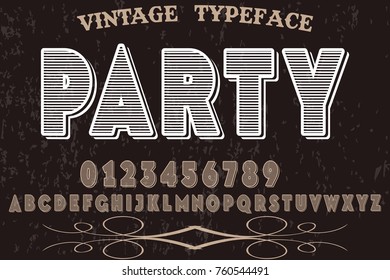 Font handcrafted vector alphabet named party