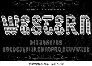 Font handcrafted vector alphabet named western