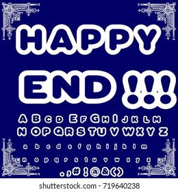 Font handcrafted vector script alphabet font vector, design, handwritten typeface named Happy End