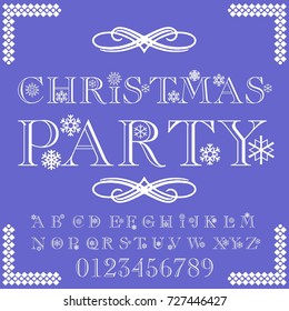 Font handcrafted vector script alphabet font vector, design, handwritten typeface named Christmas Party