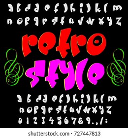 Font handcrafted vector script alphabet font vector, design, handwritten typeface named Retro Style
