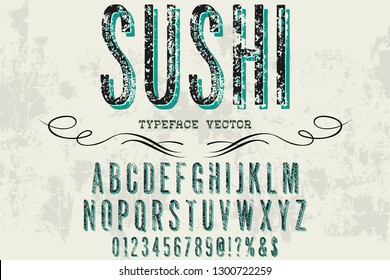 font handcrafted vector typeface named sushi