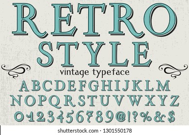 font handcrafted vector typeface named retro style