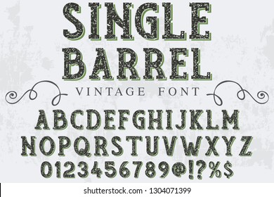 font handcrafted vector typeface named single barrel