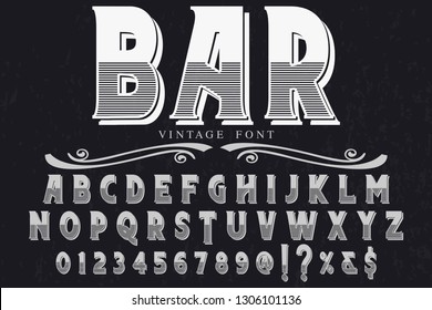 font handcrafted vector typeface named bar