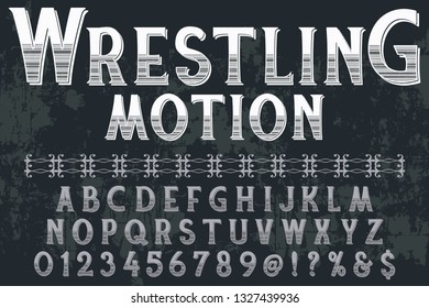 font handcrafted vector typeface named wrestling motion