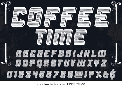 font handcrafted vector typeface named coffee time