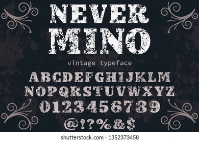 font handcrafted vector typeface named never mino