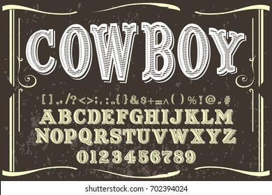 Font Handcrafted Vector Typeface Named Cowboy