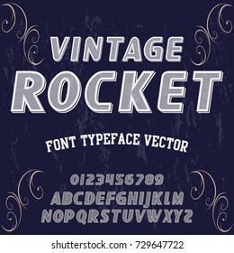 Font Handcrafted Vector Typeface Named Vintage Rocket