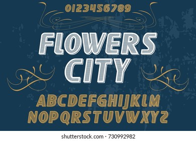 font handcrafted vector typeface named flowers city