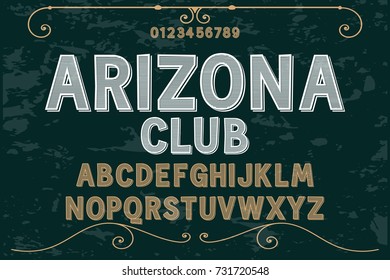 font handcrafted vector typeface named arizona club