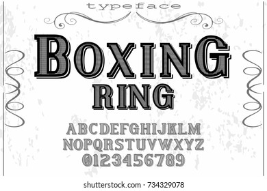 font handcrafted vector typeface named boxing ring