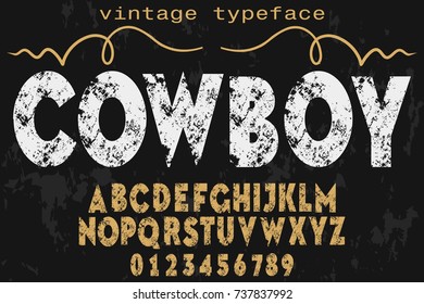 Font Handcrafted Vector Typeface Named Cowboy Stock Vector (Royalty ...