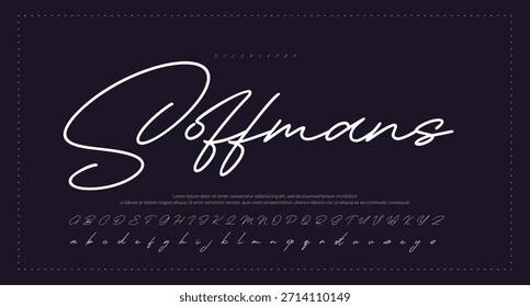 Efecto de texto de script brillante manuscrito de fuente
