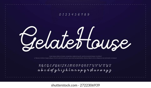 Efeito de Texto de Script Brilhante Manuscrito para Fonte