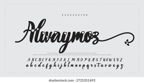 Efeito de Texto de Script Brilhante Manuscrito para Fonte 