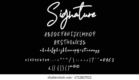 Font Handwritten Signature  Brush Font Type Font lettering handwritten